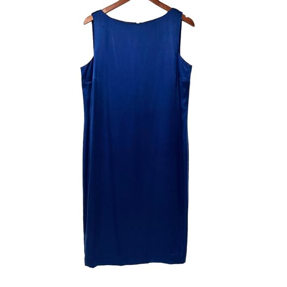 Dana Buchman Silk Dress Sapphire Blue Vibrant Bright 90s Vintage Women’s Size 10 - Picture 1 of 11
